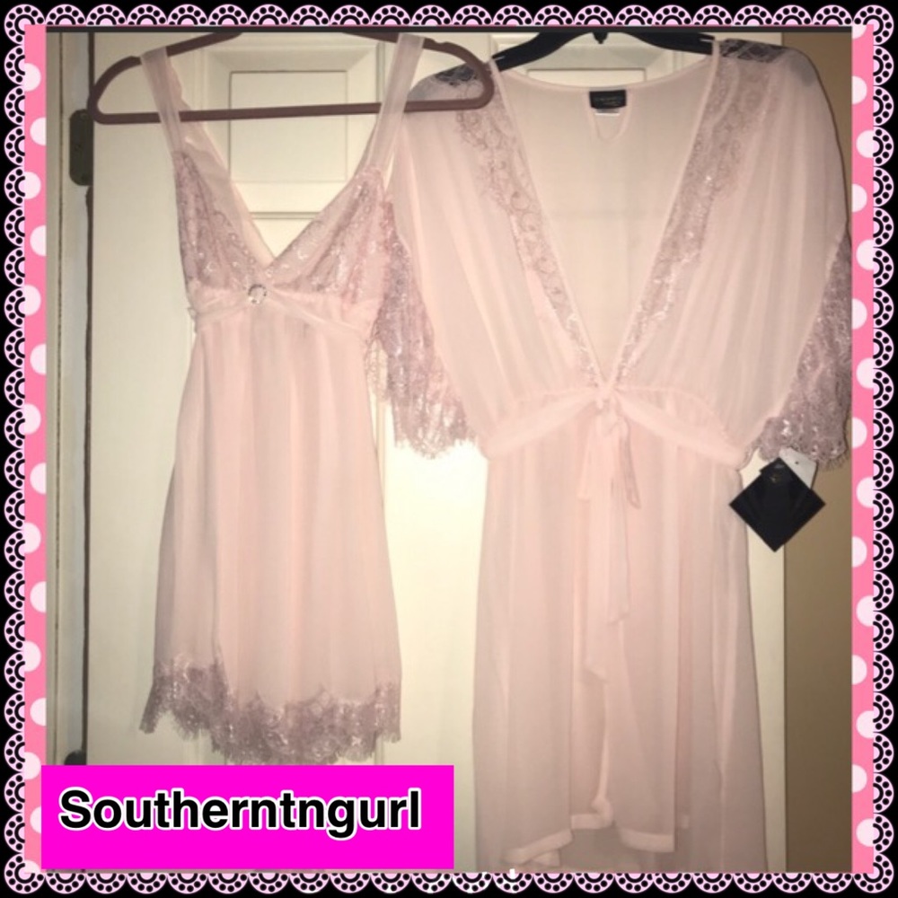 NWT CINEMA ETOILE  Robe,Gown,Thong Set 3 piece Set